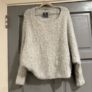 Anthropologie Ecote Gray Crew Neck Sweater with Plush Texture